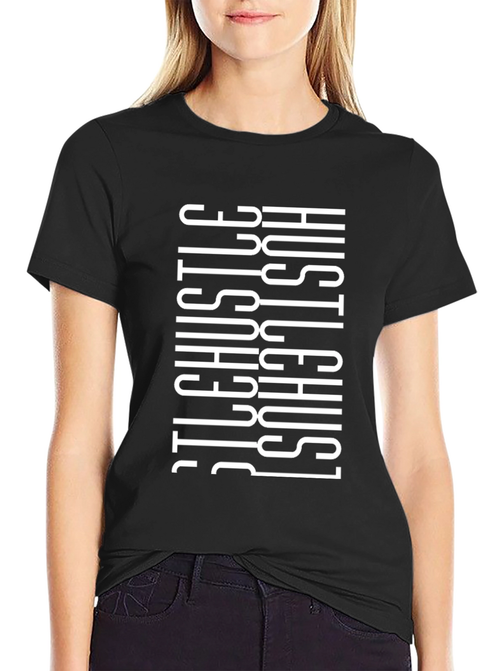 Hustle Graphic Print T-Shirt - Black