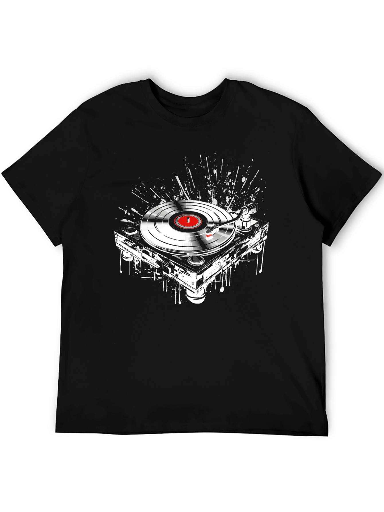 DJ Turntable Graphic Tee - Black