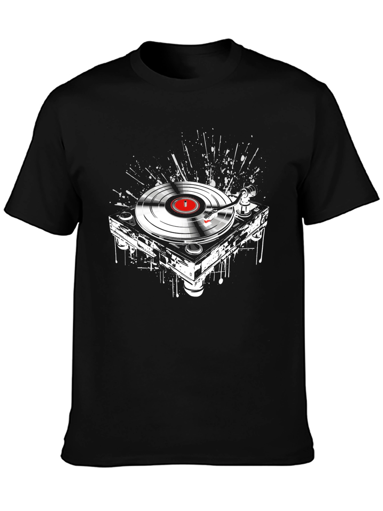 DJ Turntable Graphic Tee - Black