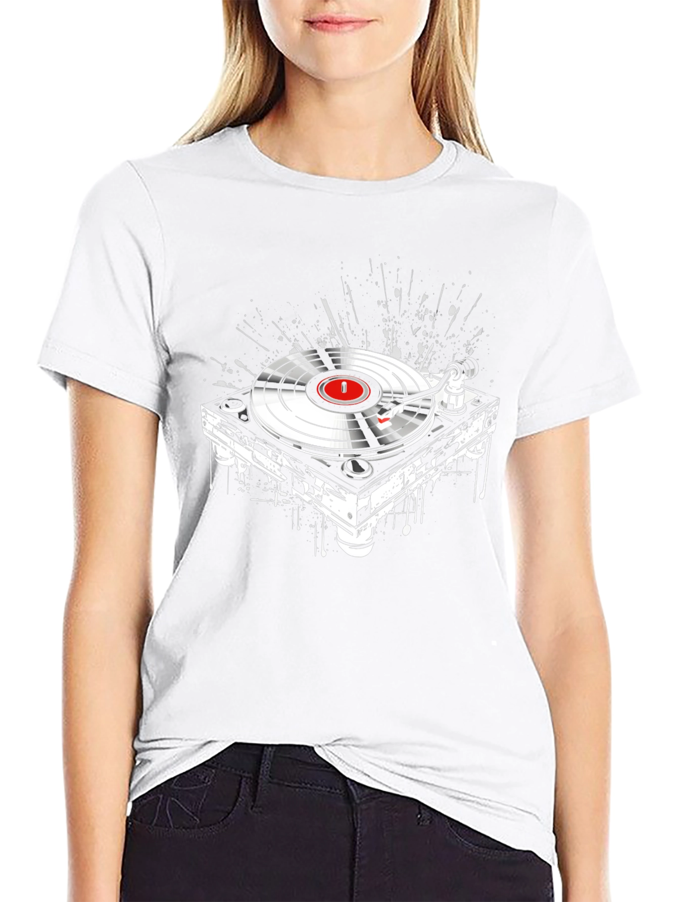 DJ Turntable Graphic Tee - Black