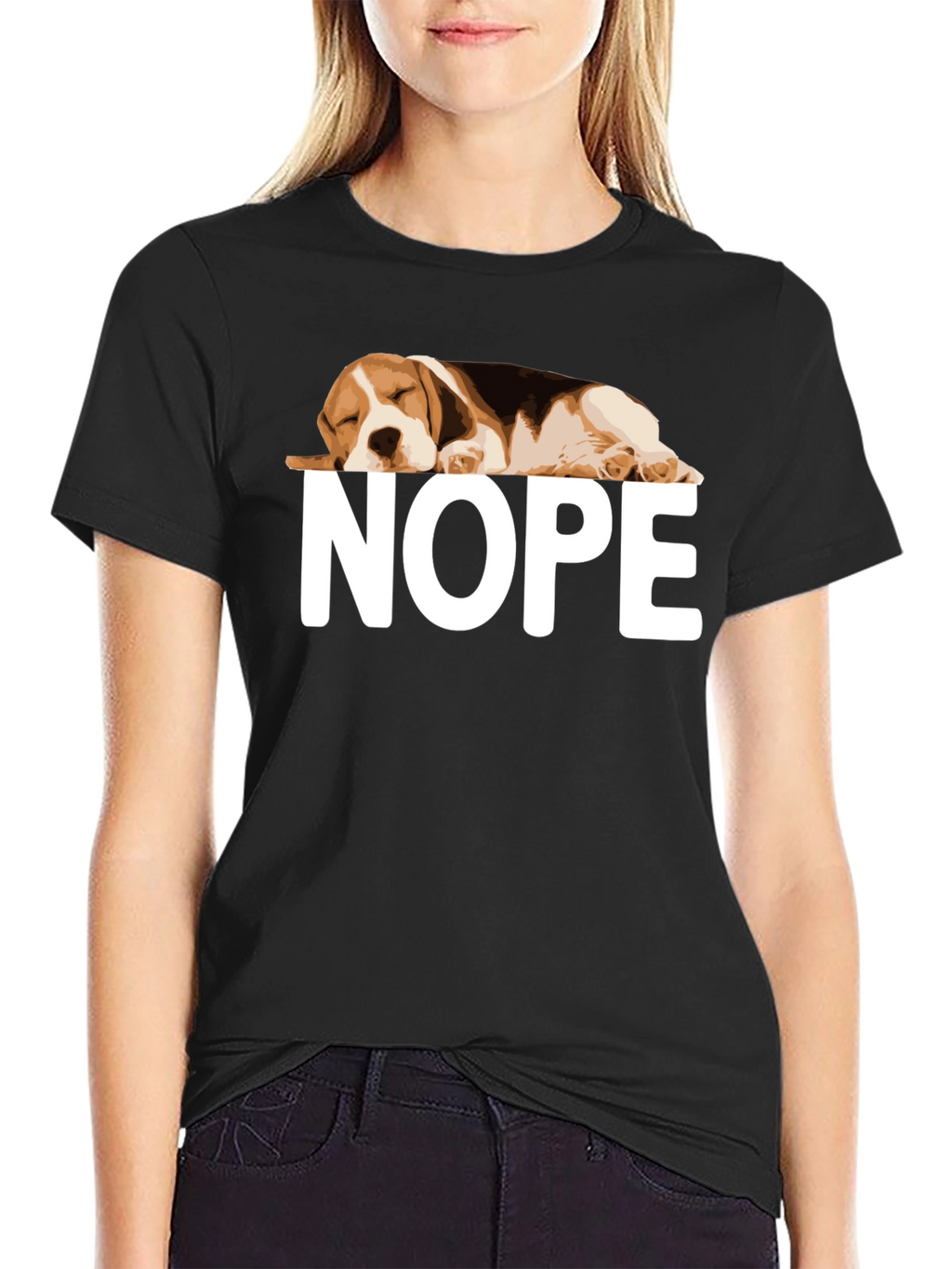 Nope Beagle Graphic T-Shirt Relaxed Fit