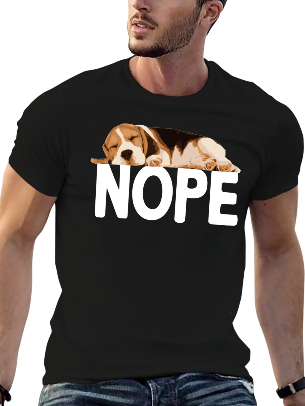 Nope Beagle Graphic T-Shirt Relaxed Fit