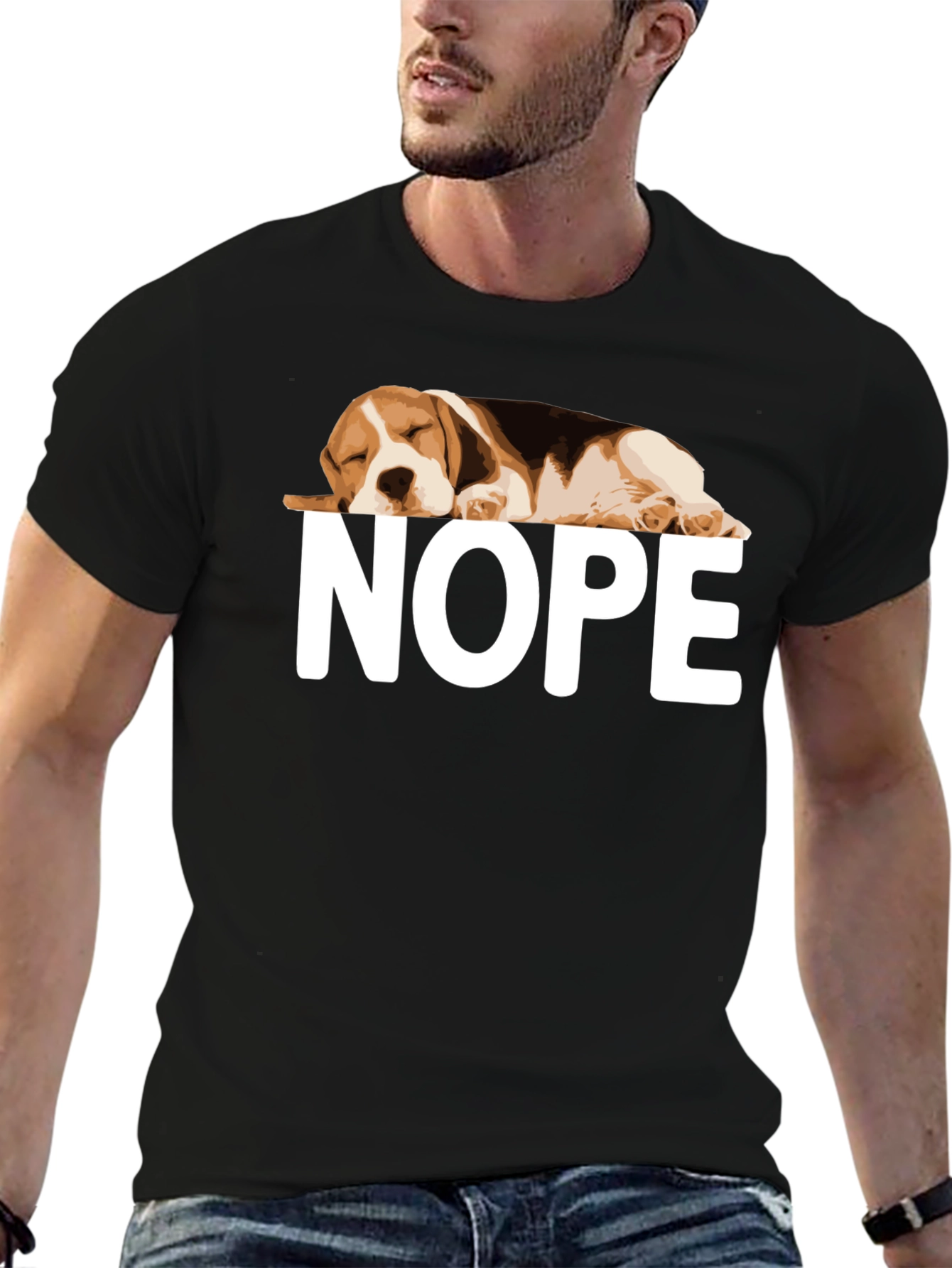 Nope Beagle Graphic T-Shirt Relaxed Fit