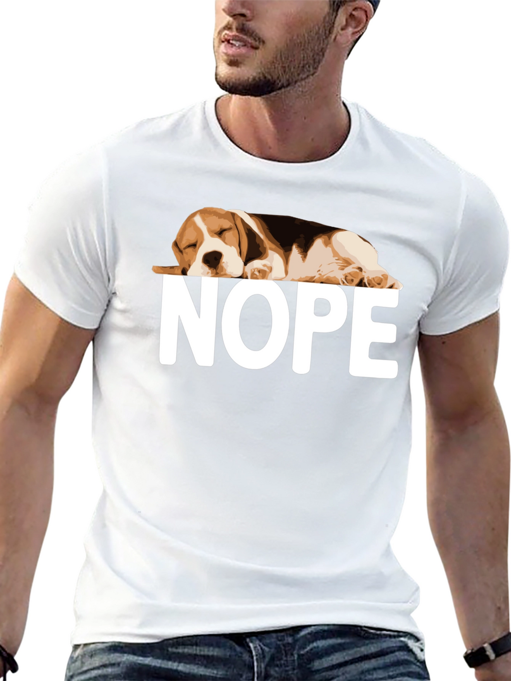 Nope Beagle Graphic T-Shirt Relaxed Fit