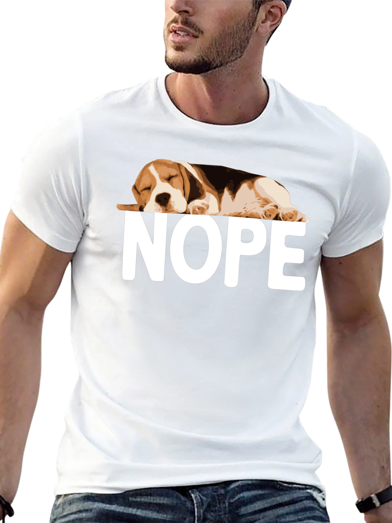 Nope Beagle Graphic T-Shirt Relaxed Fit