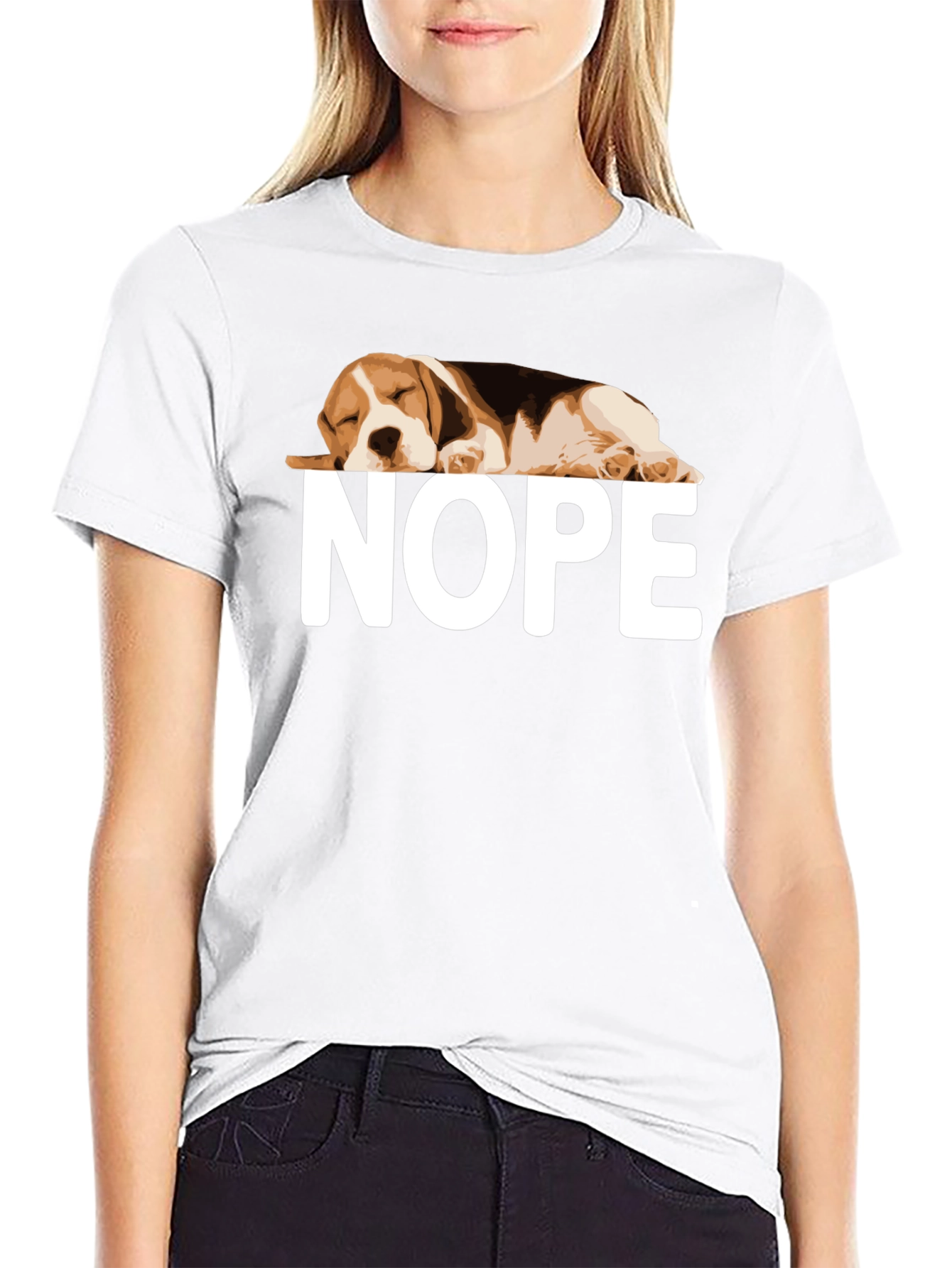 Nope Beagle Graphic T-Shirt Relaxed Fit