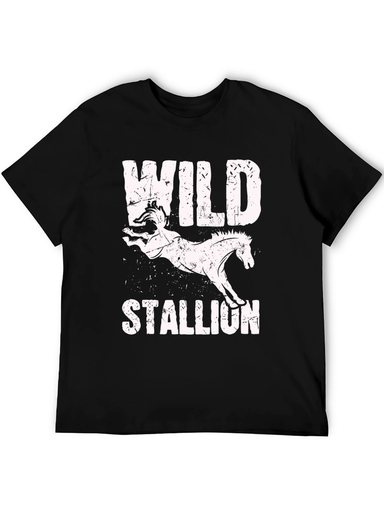 Wild Stallion Graphic Tee - Distressed Print