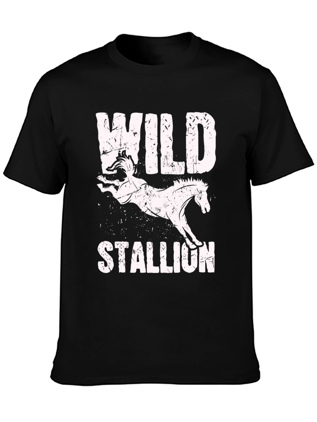 Wild Stallion Graphic Tee - Distressed Print