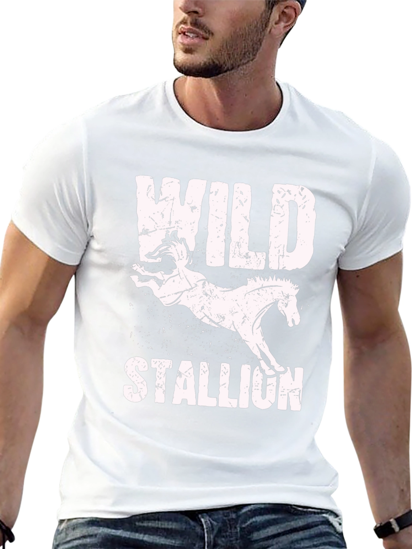 Wild Stallion Graphic Tee - Distressed Print