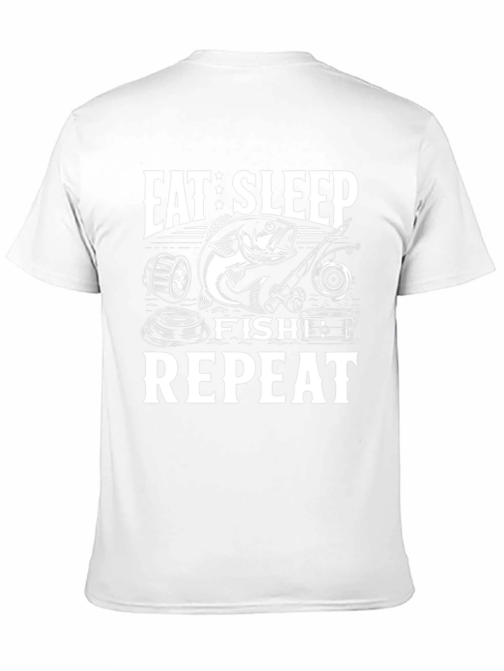 Eat Sleep Fish Repeat Black Graphic Tee