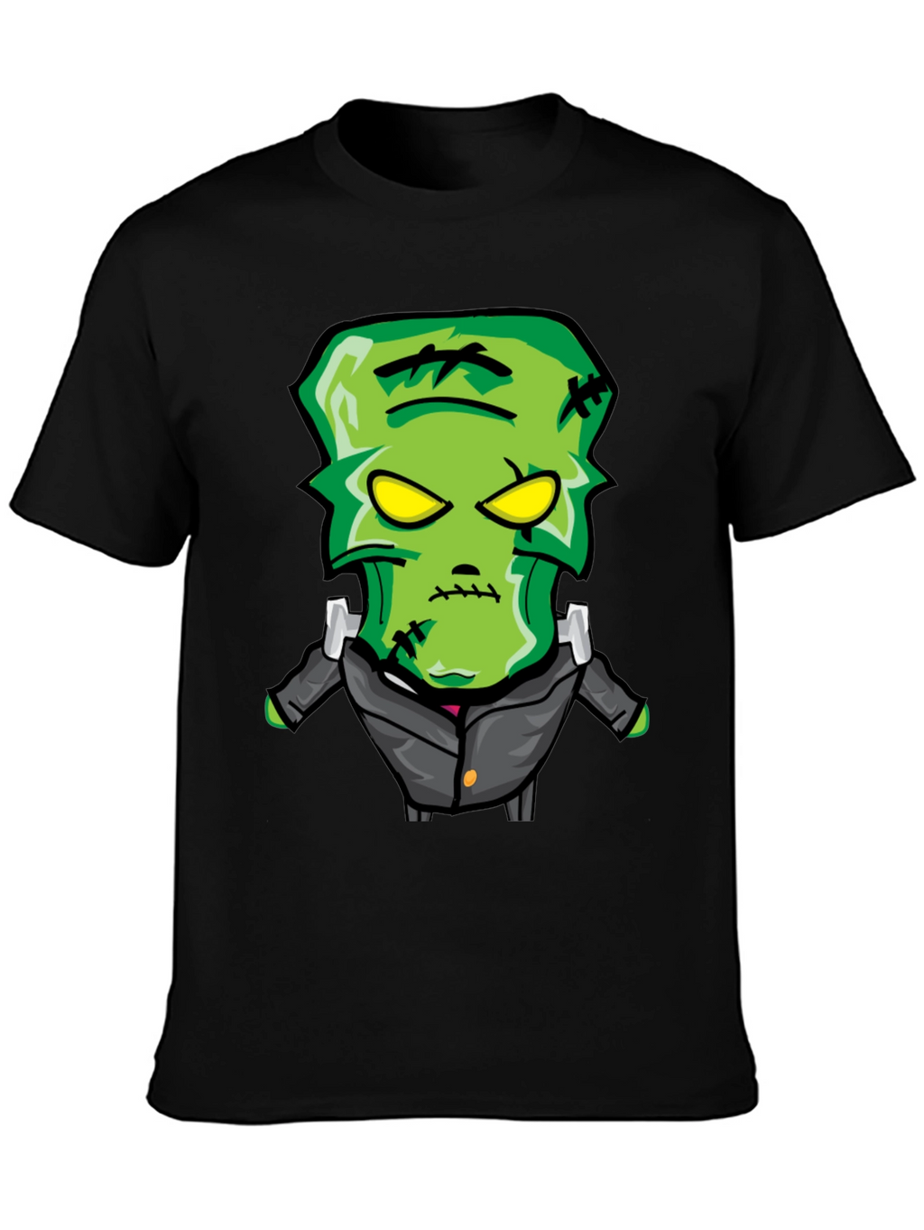 Frankenstein Cartoon Graphic Tee - Black