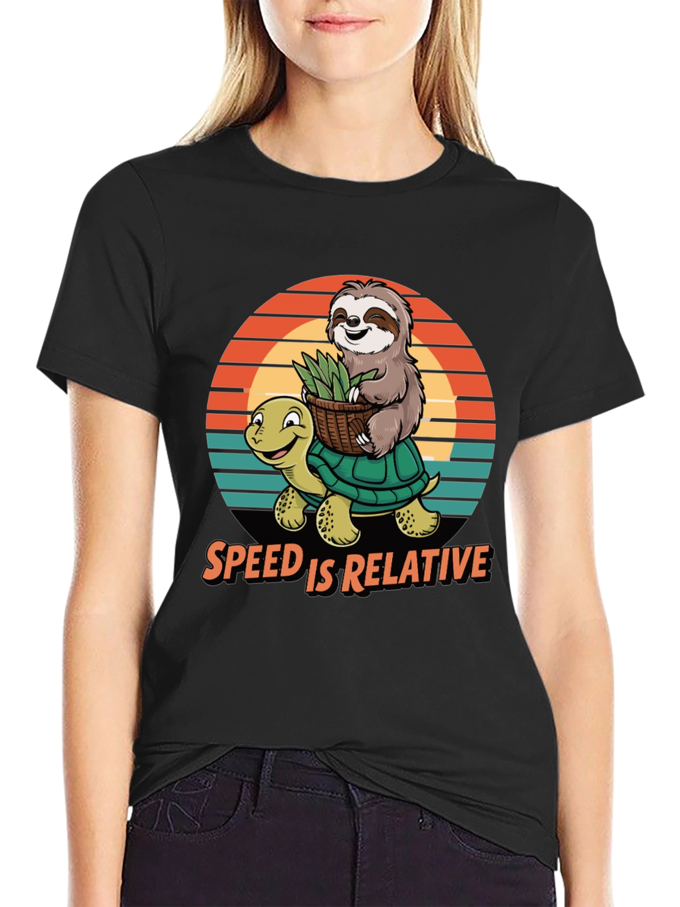 Speed is Relative Sloth & Turtle Graphic Tee