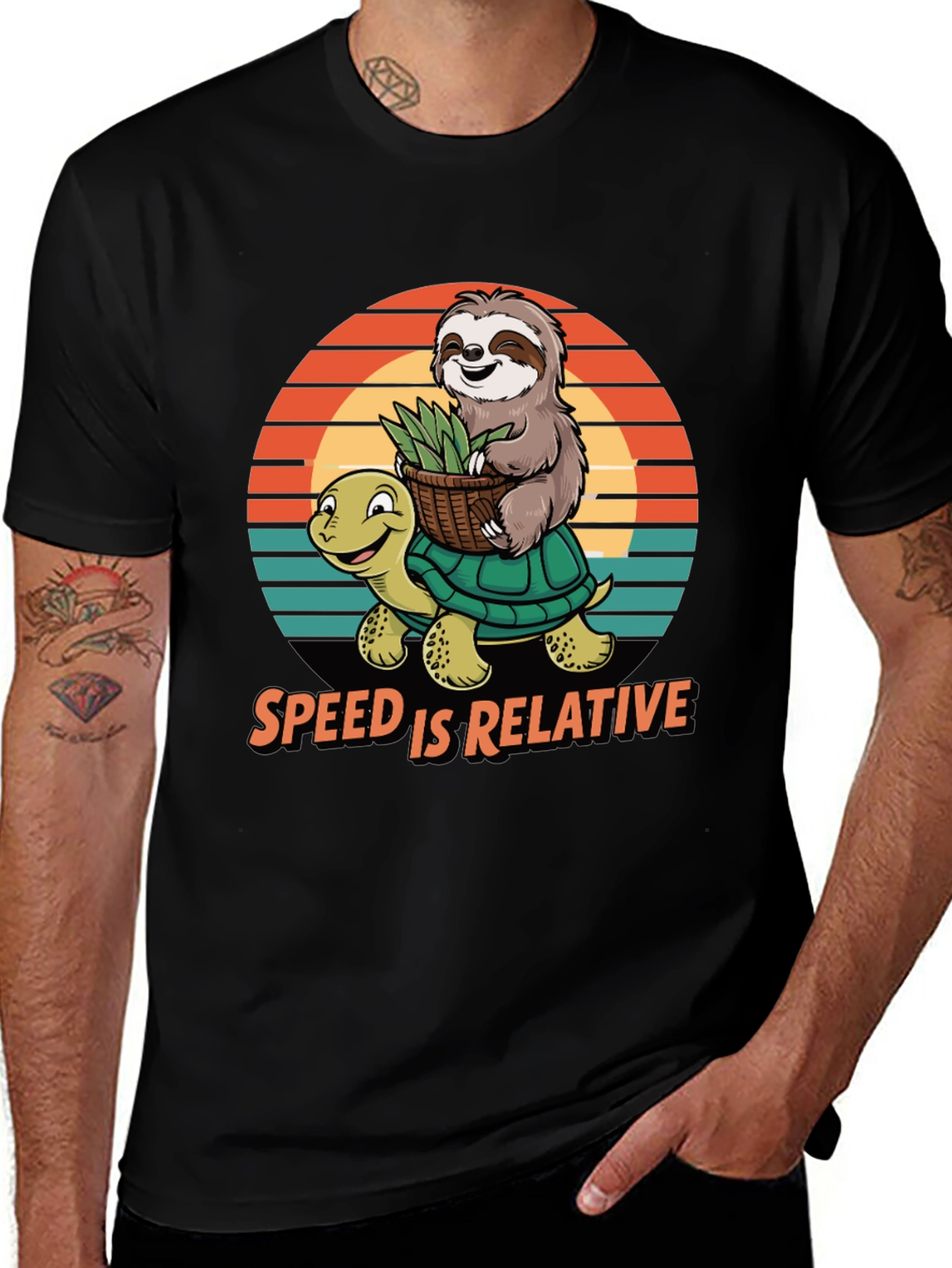 Speed is Relative Sloth & Turtle Graphic Tee