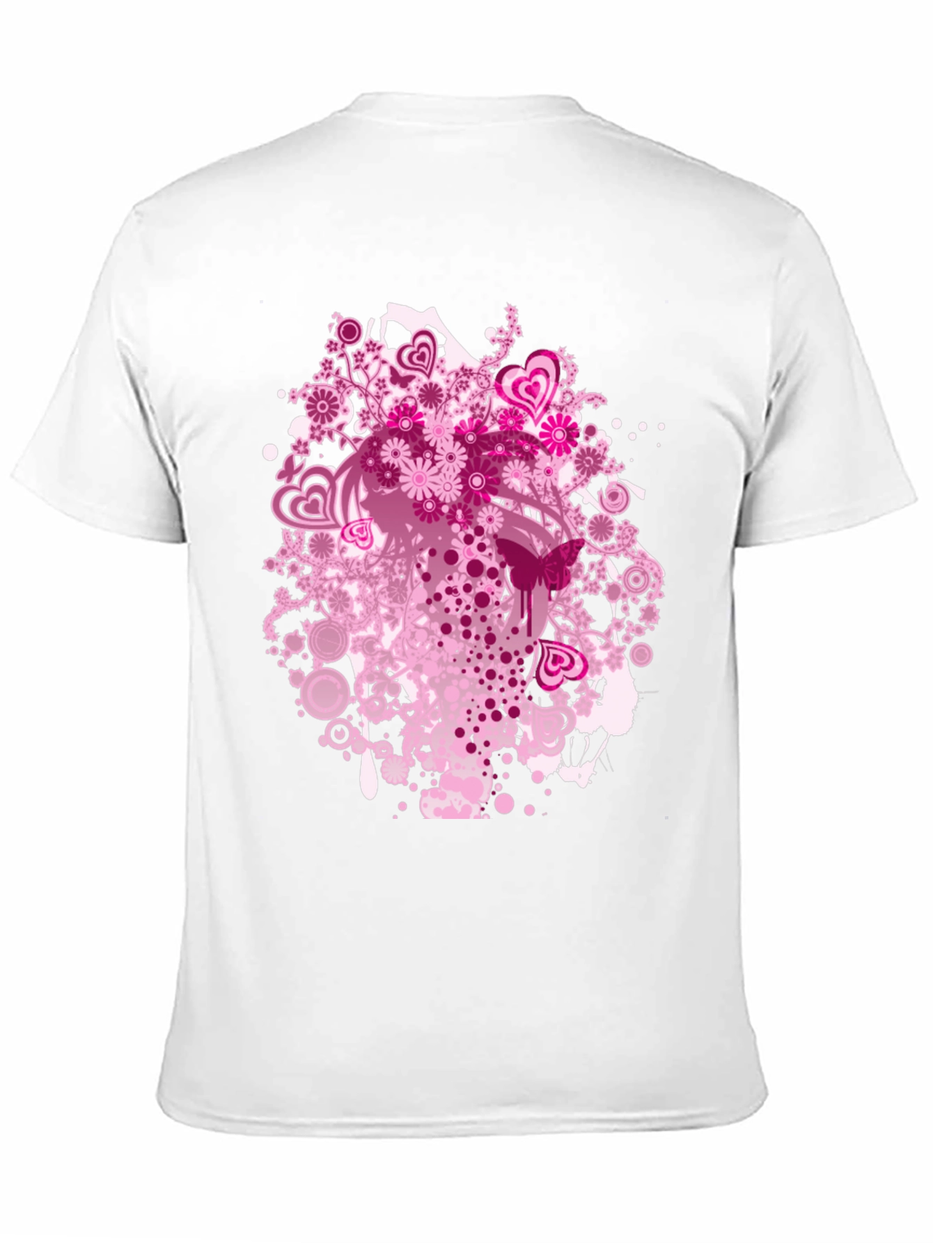 Floral Hearts Graphic Black T-Shirt