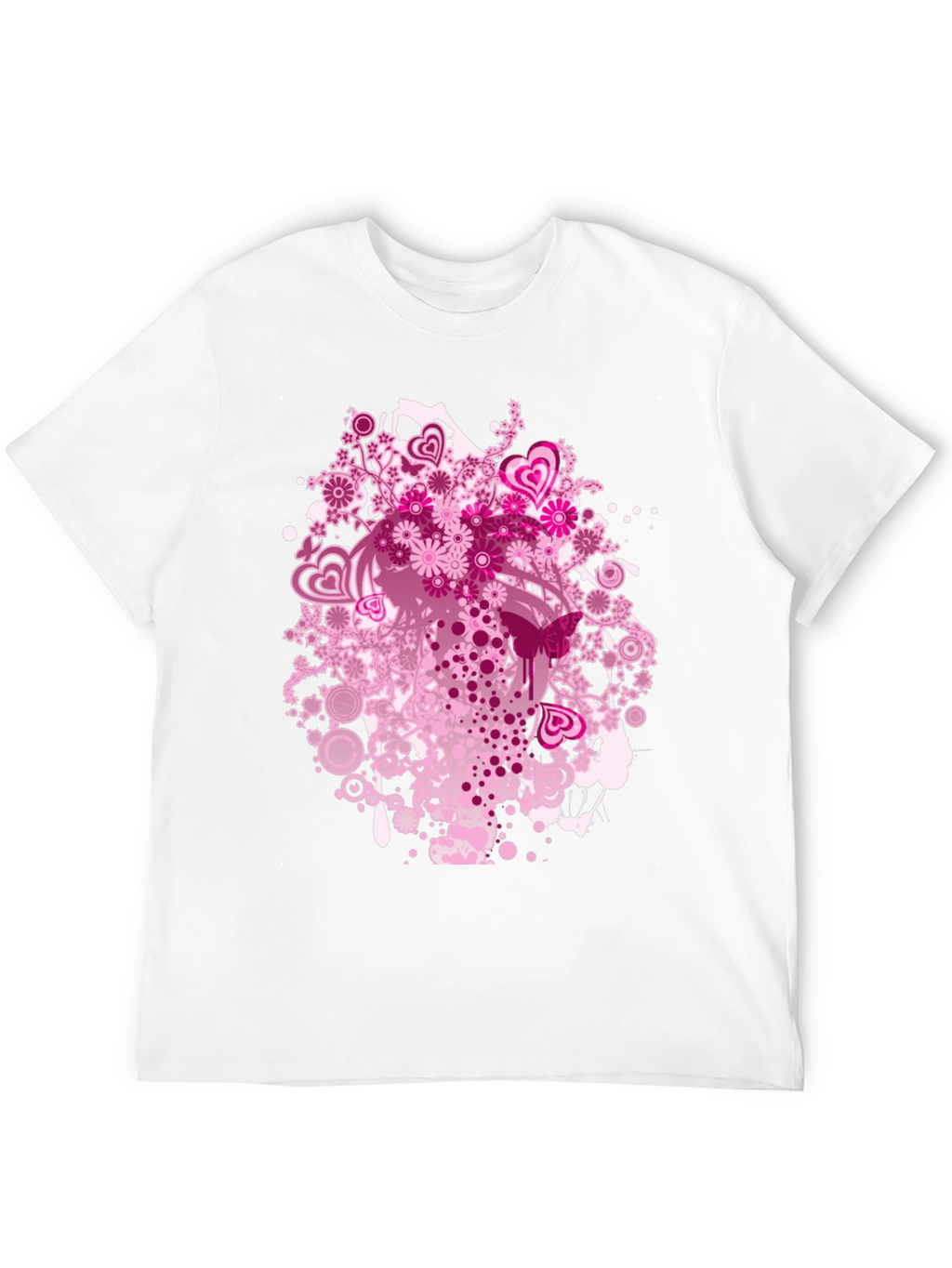 Floral Hearts Graphic Black T-Shirt