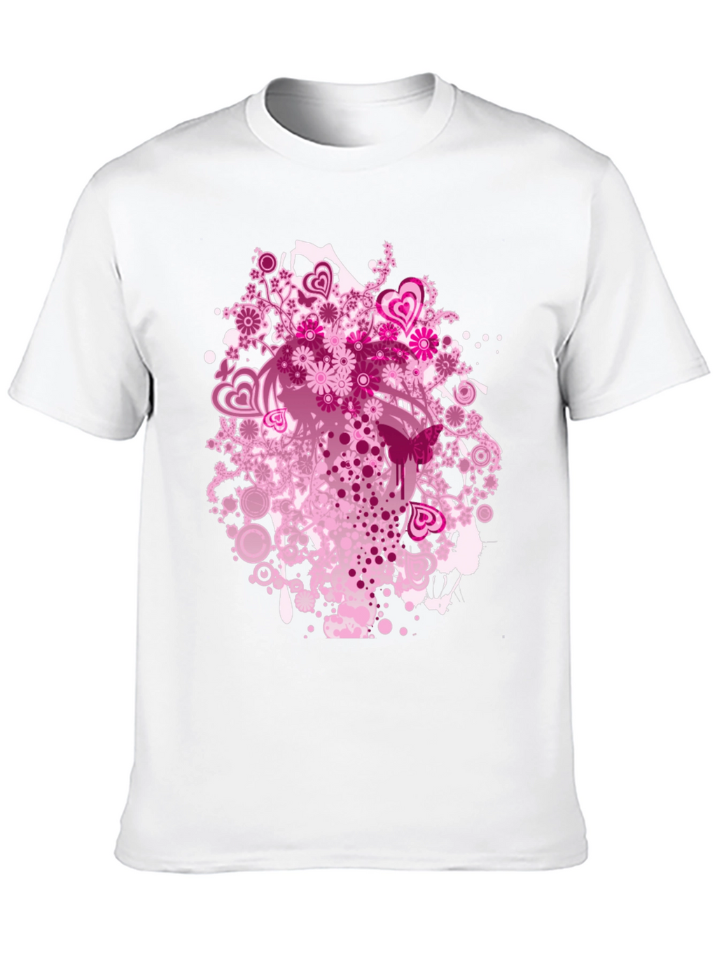 Floral Hearts Graphic Black T-Shirt