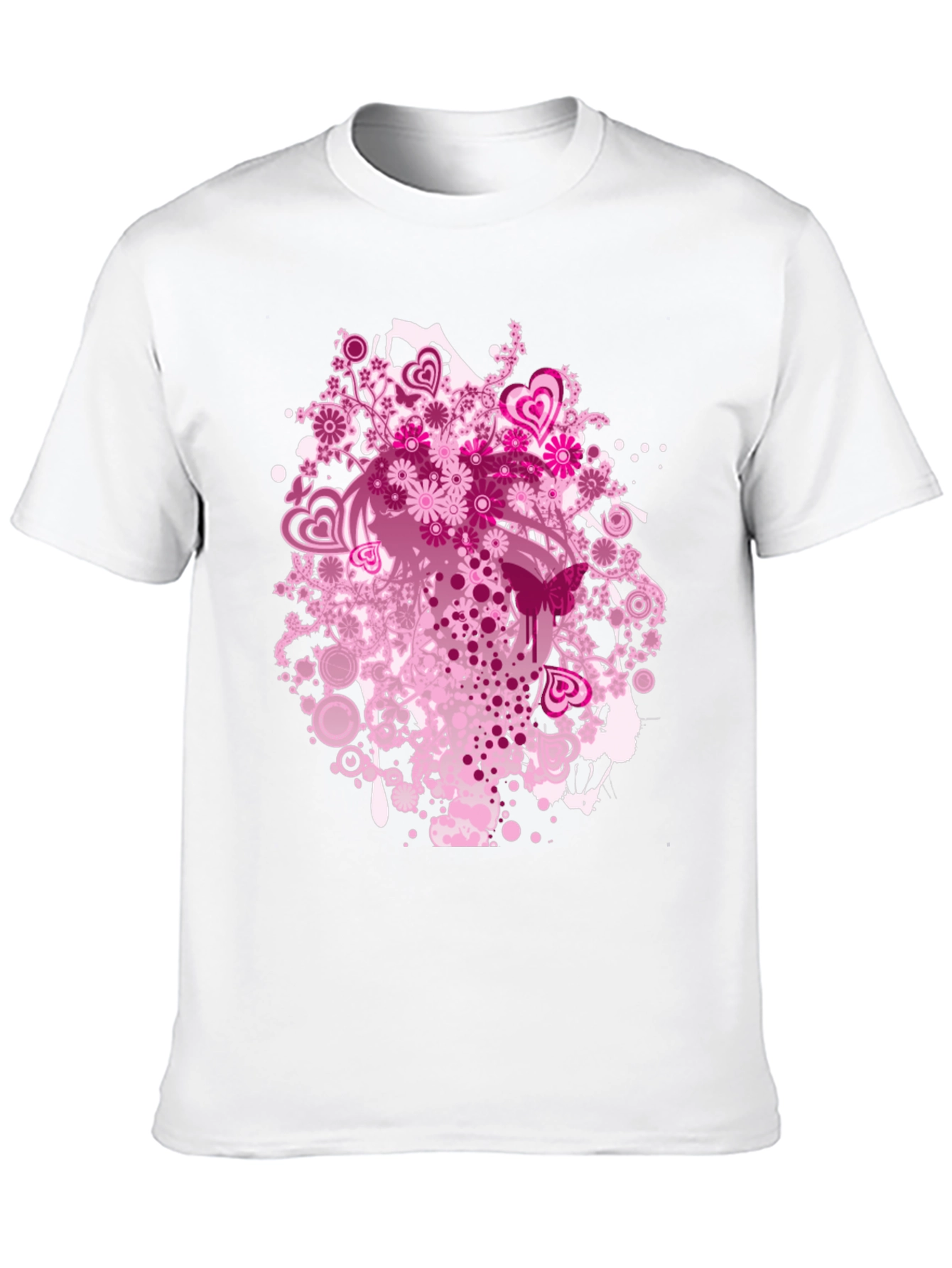 Floral Hearts Graphic Black T-Shirt