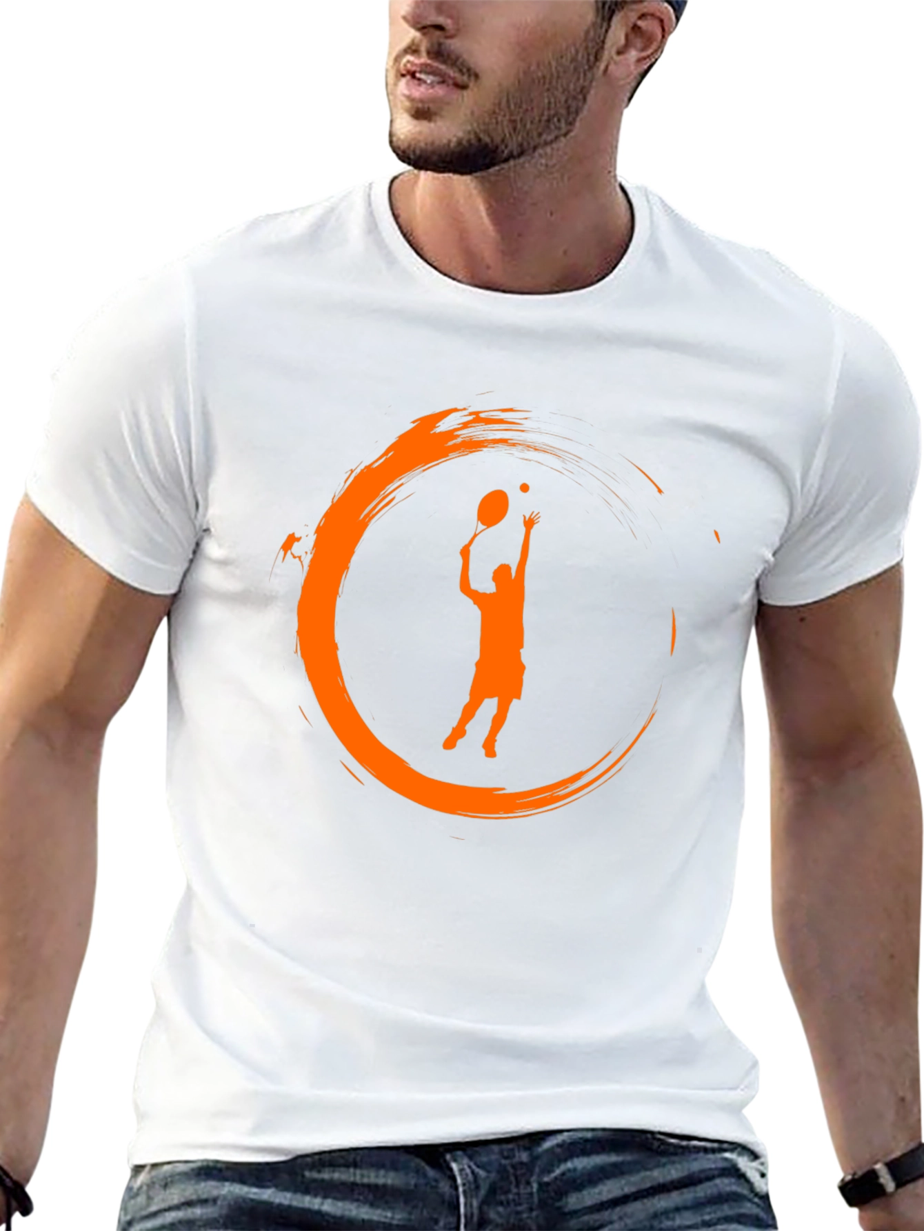 Tennis Serve Graphic Black T-Shirt