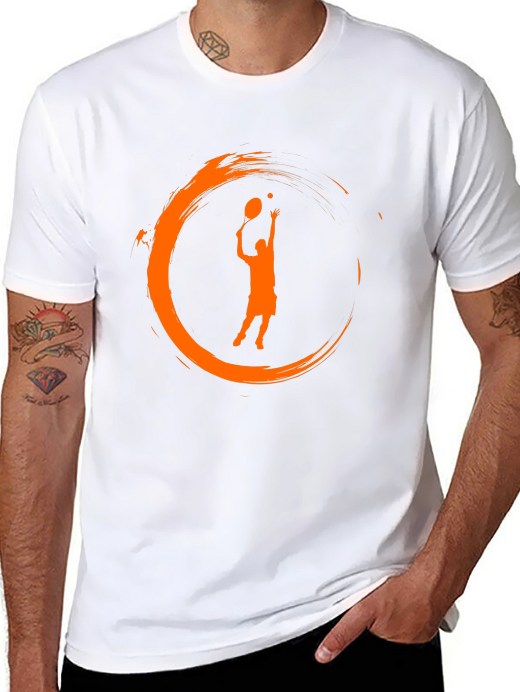 Tennis Serve Graphic Black T-Shirt