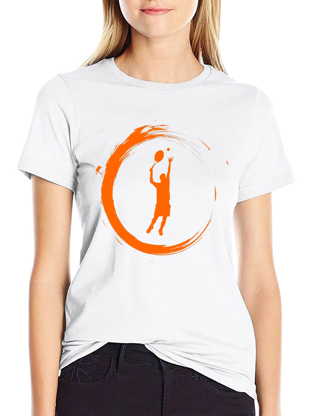 Tennis Serve Graphic Black T-Shirt