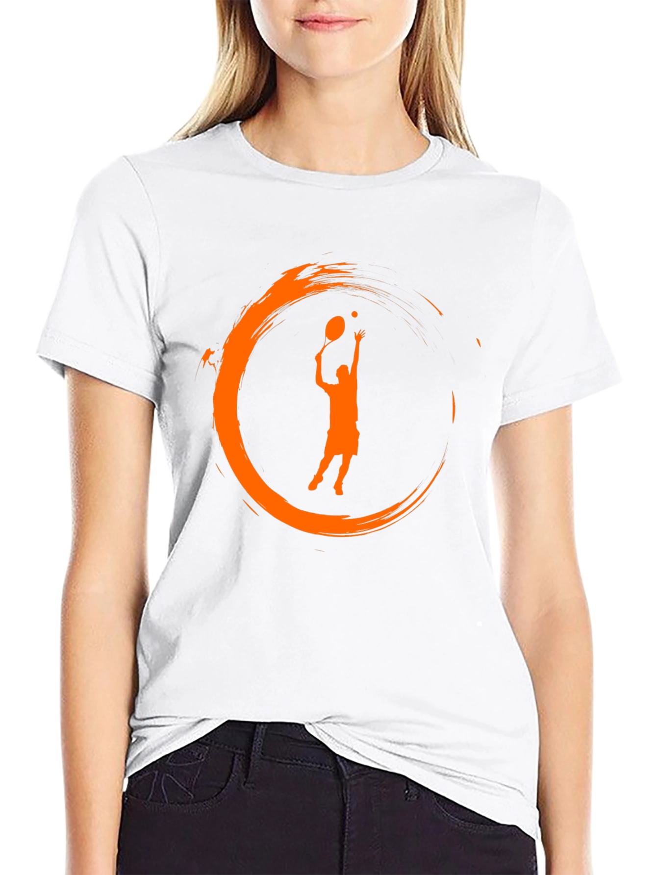 Tennis Serve Graphic Black T-Shirt