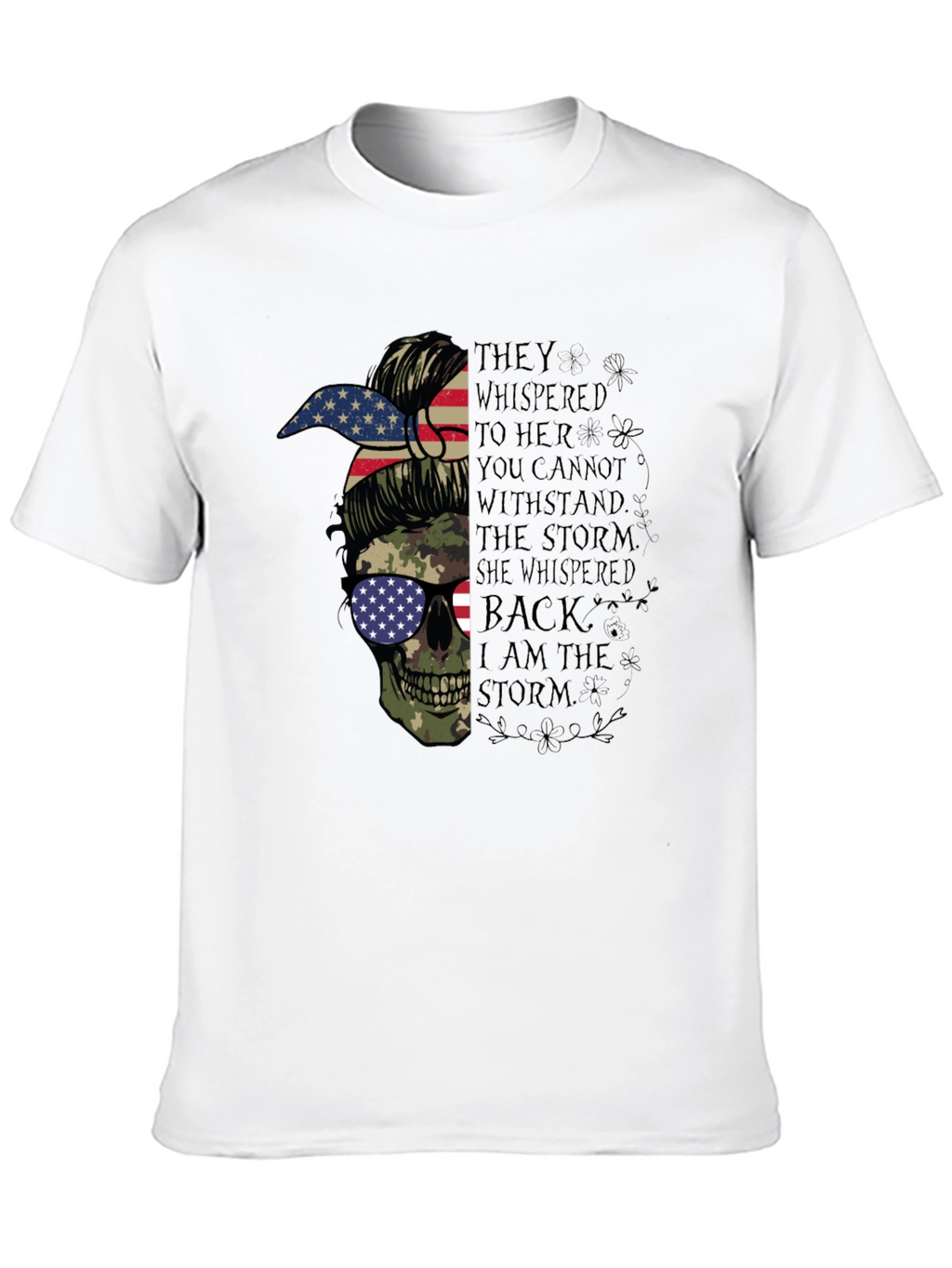 Skull Camo Flag Graphic T-Shirt