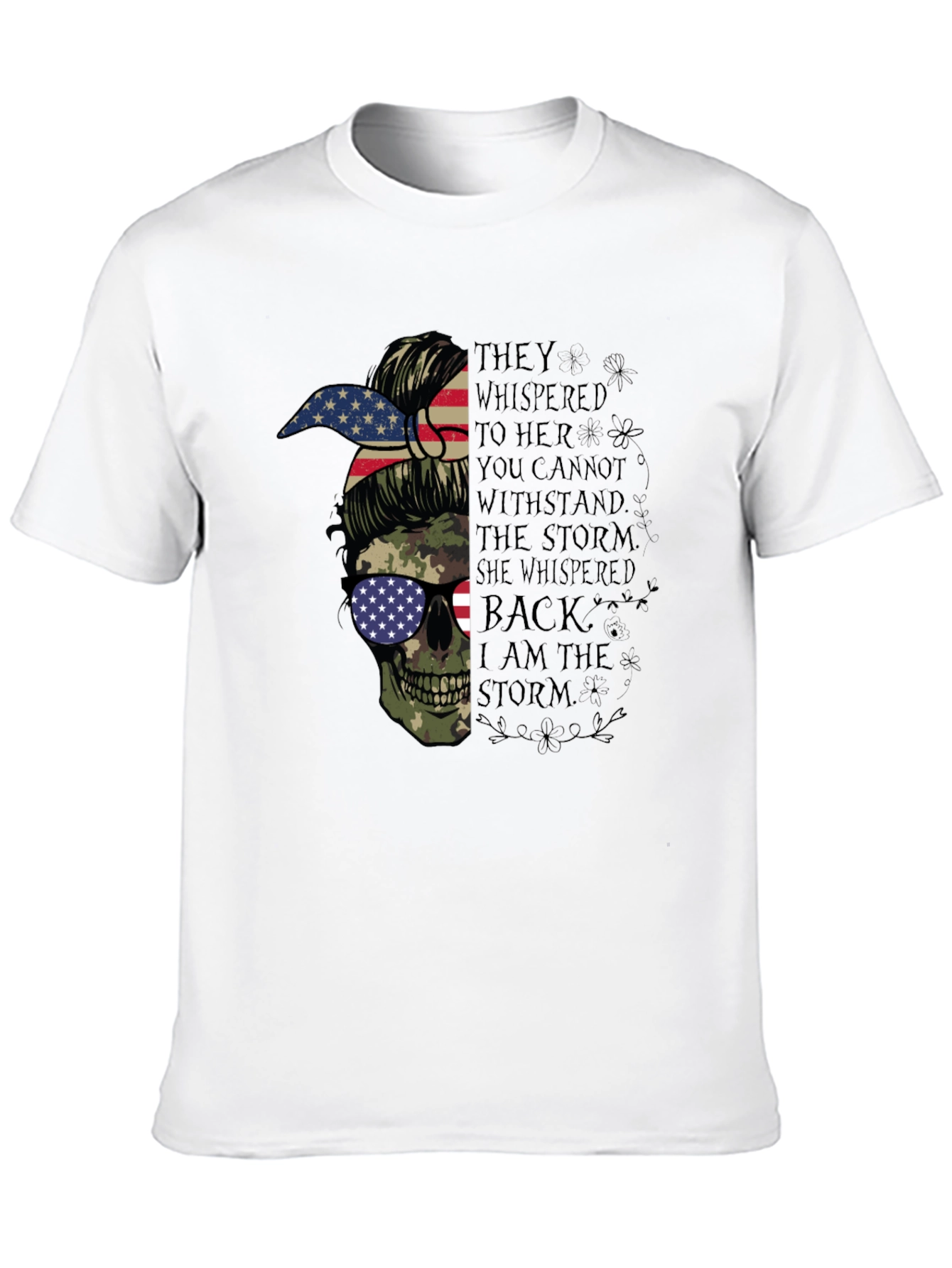 Skull Camo Flag Graphic T-Shirt