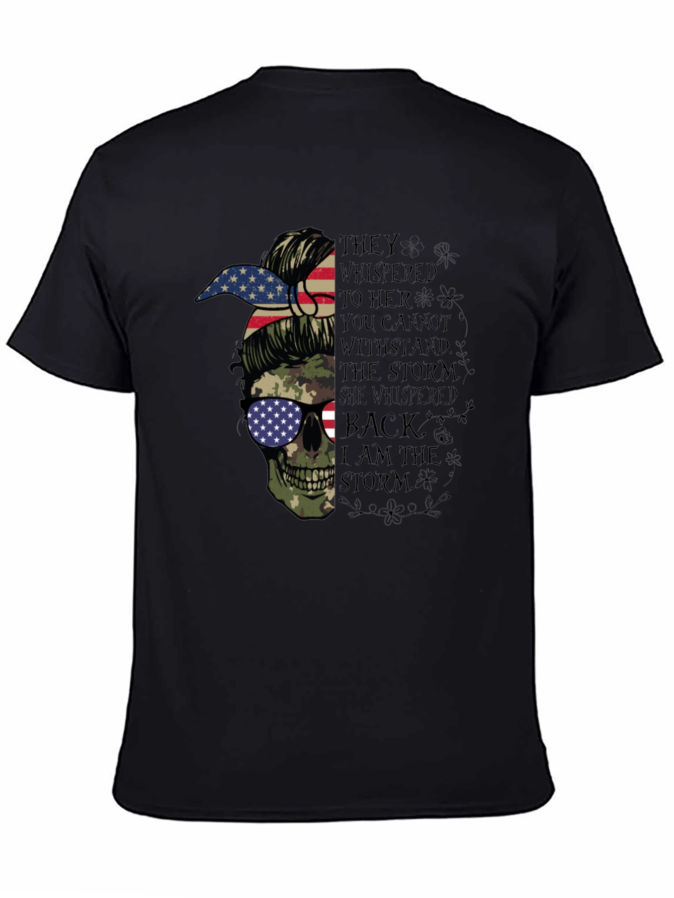Skull Camo Flag Graphic T-Shirt