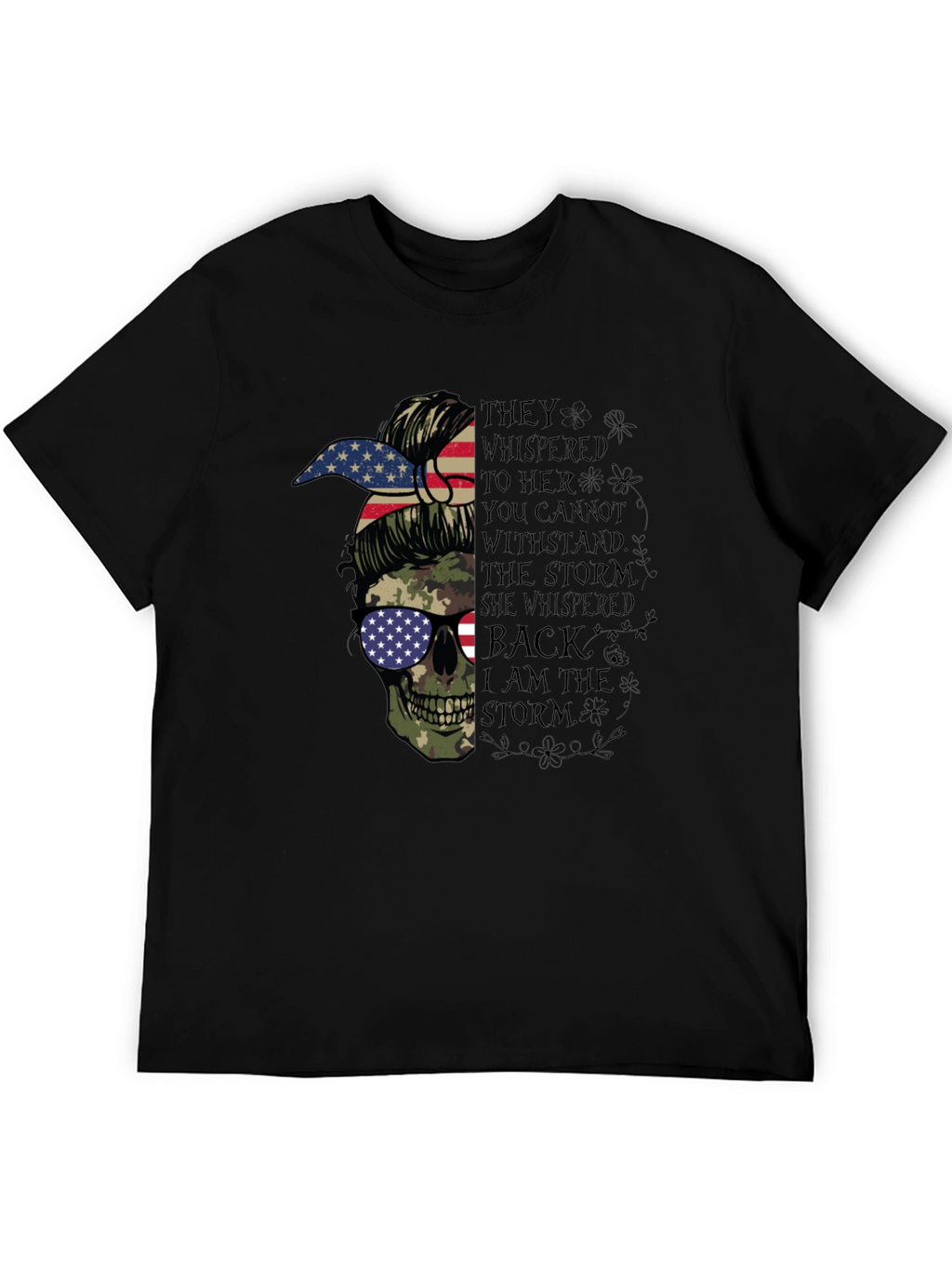 Skull Camo Flag Graphic T-Shirt