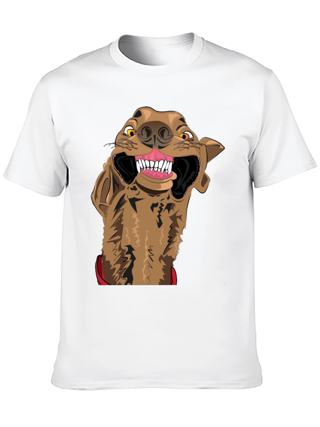 Cartoon Hyena Graphic Print Black T-Shirt