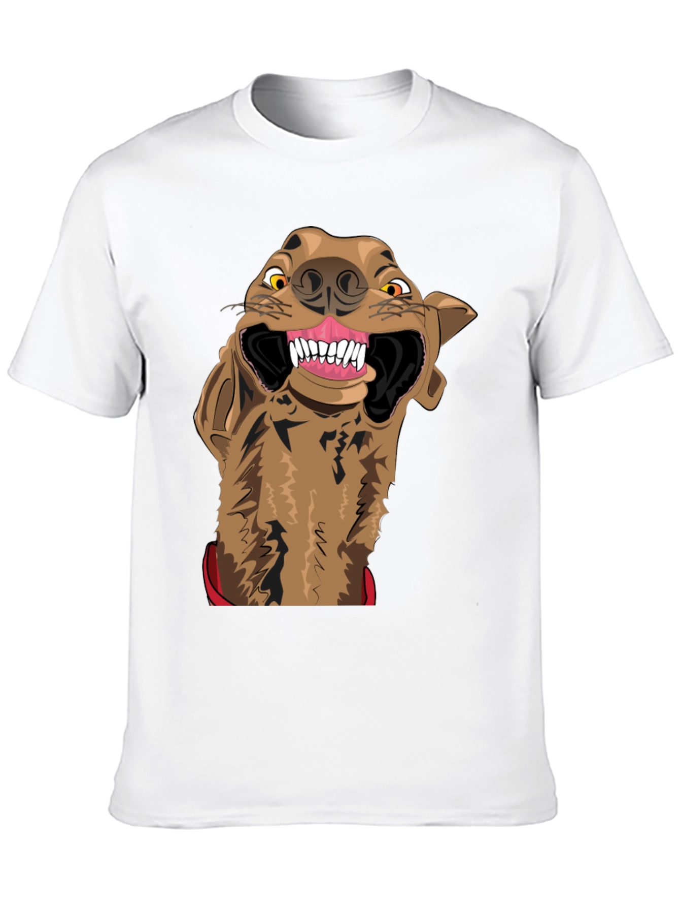 Cartoon Hyena Graphic Print Black T-Shirt