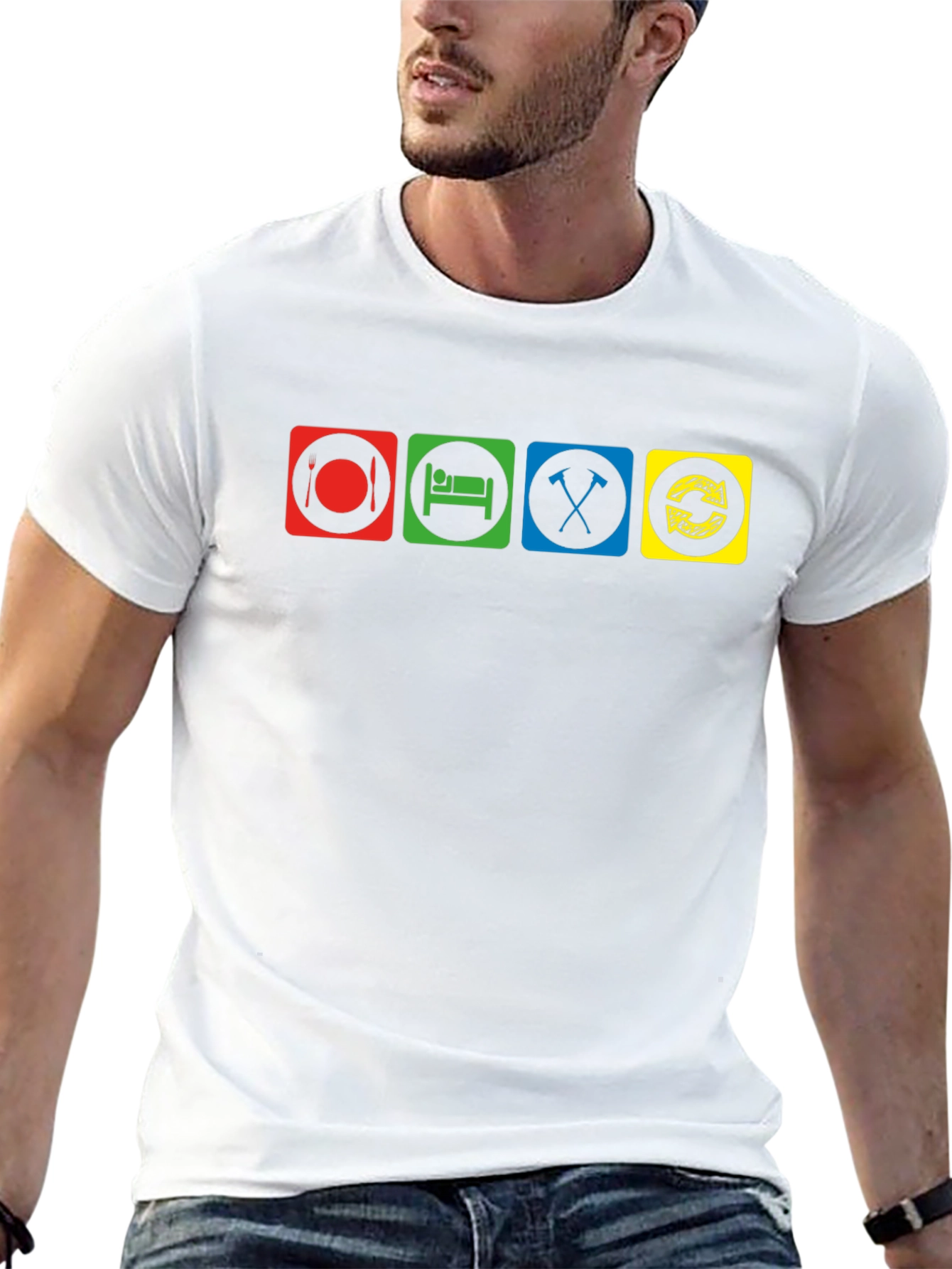 Eat Sleep Mine Repeat T-Shirt Funny Video Gamer Tee