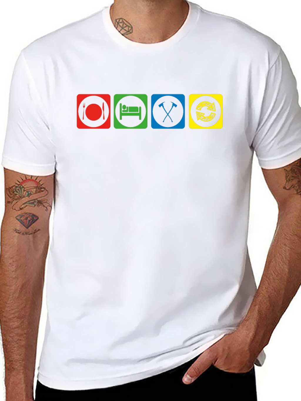 Eat Sleep Mine Repeat T-Shirt Funny Video Gamer Tee