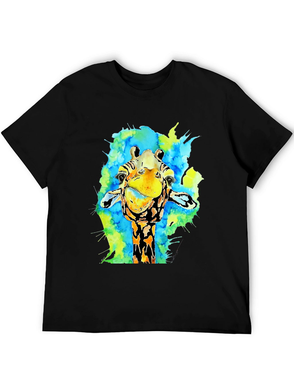 Watercolor Giraffe Graphic T-Shirt
