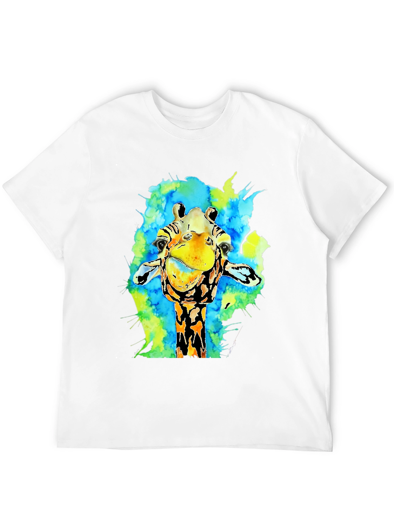 Watercolor Giraffe Graphic T-Shirt