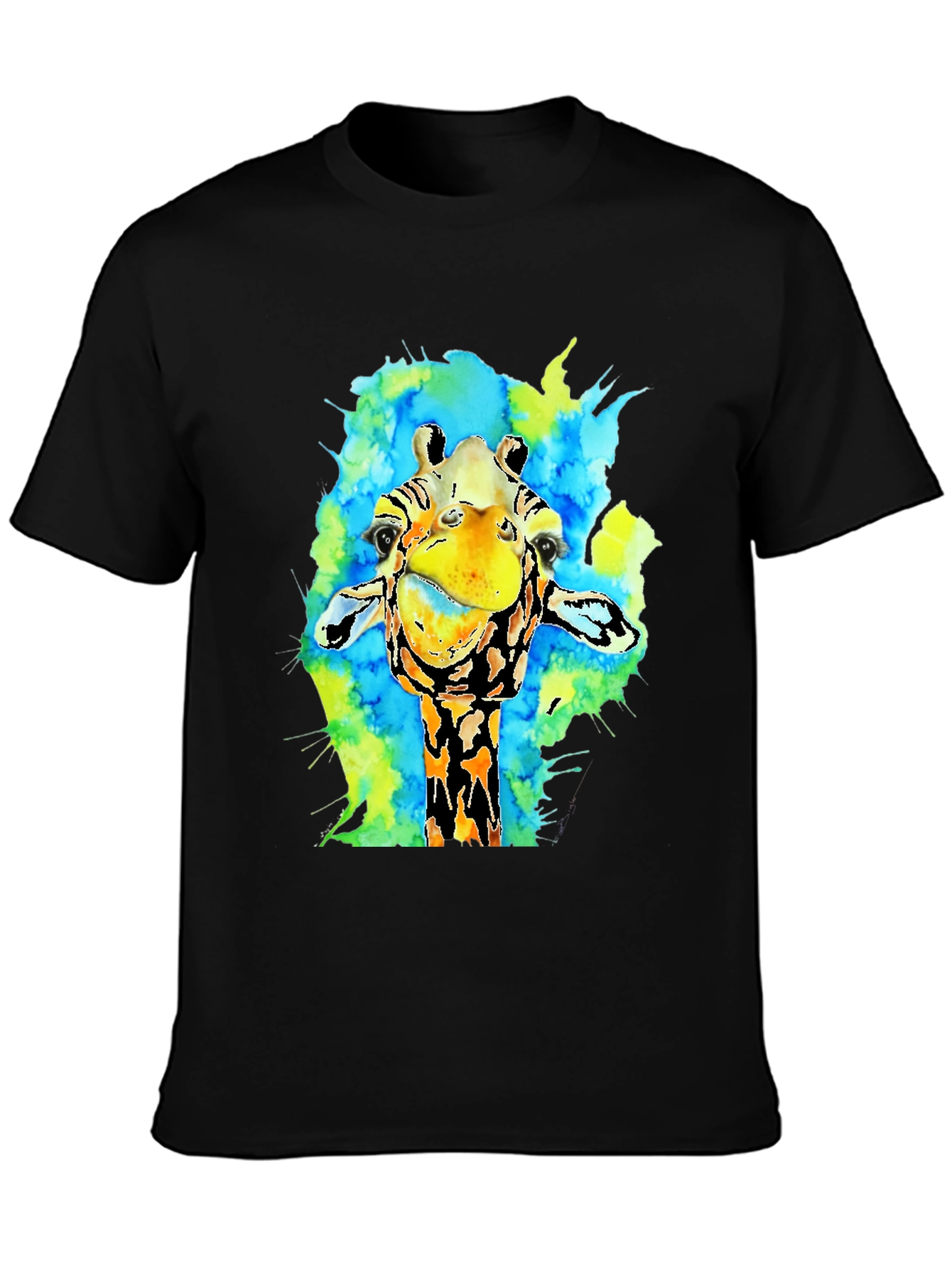 Watercolor Giraffe Graphic T-Shirt