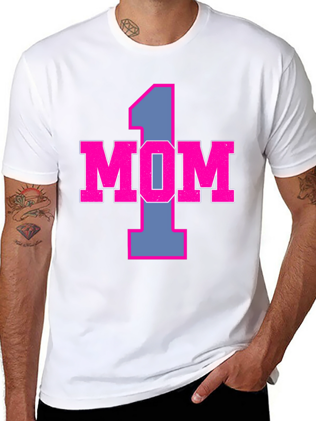 Number One Mom Graphic Tee - Black