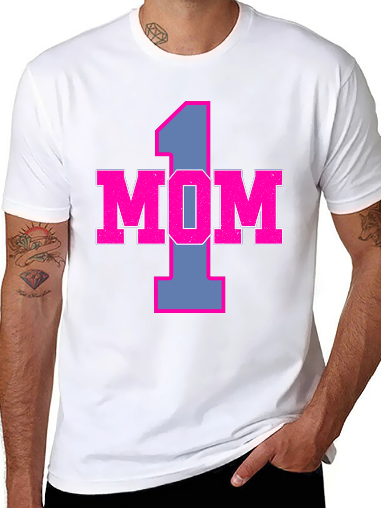 Number One Mom Graphic Tee - Black