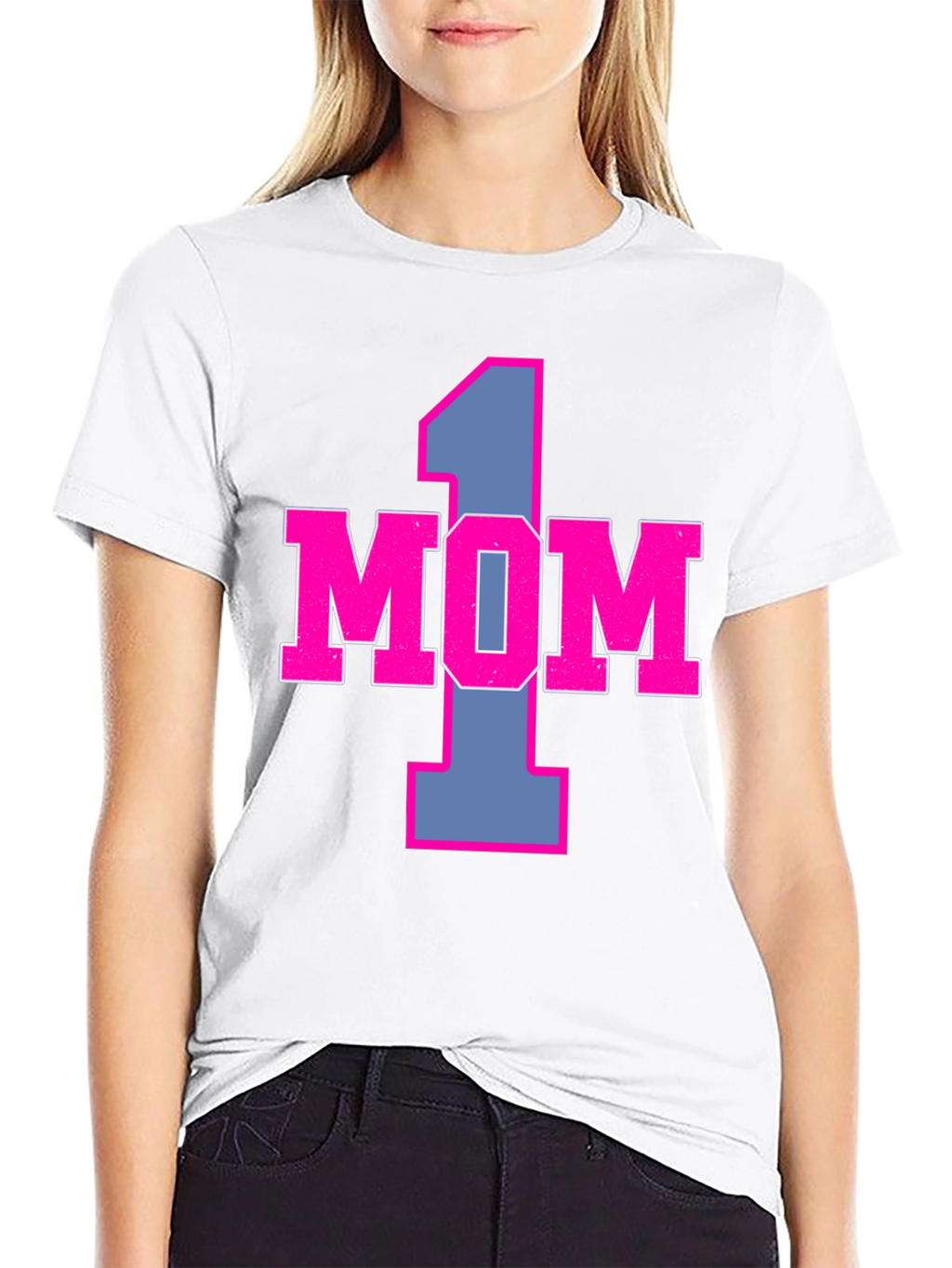 Number One Mom Graphic Tee - Black