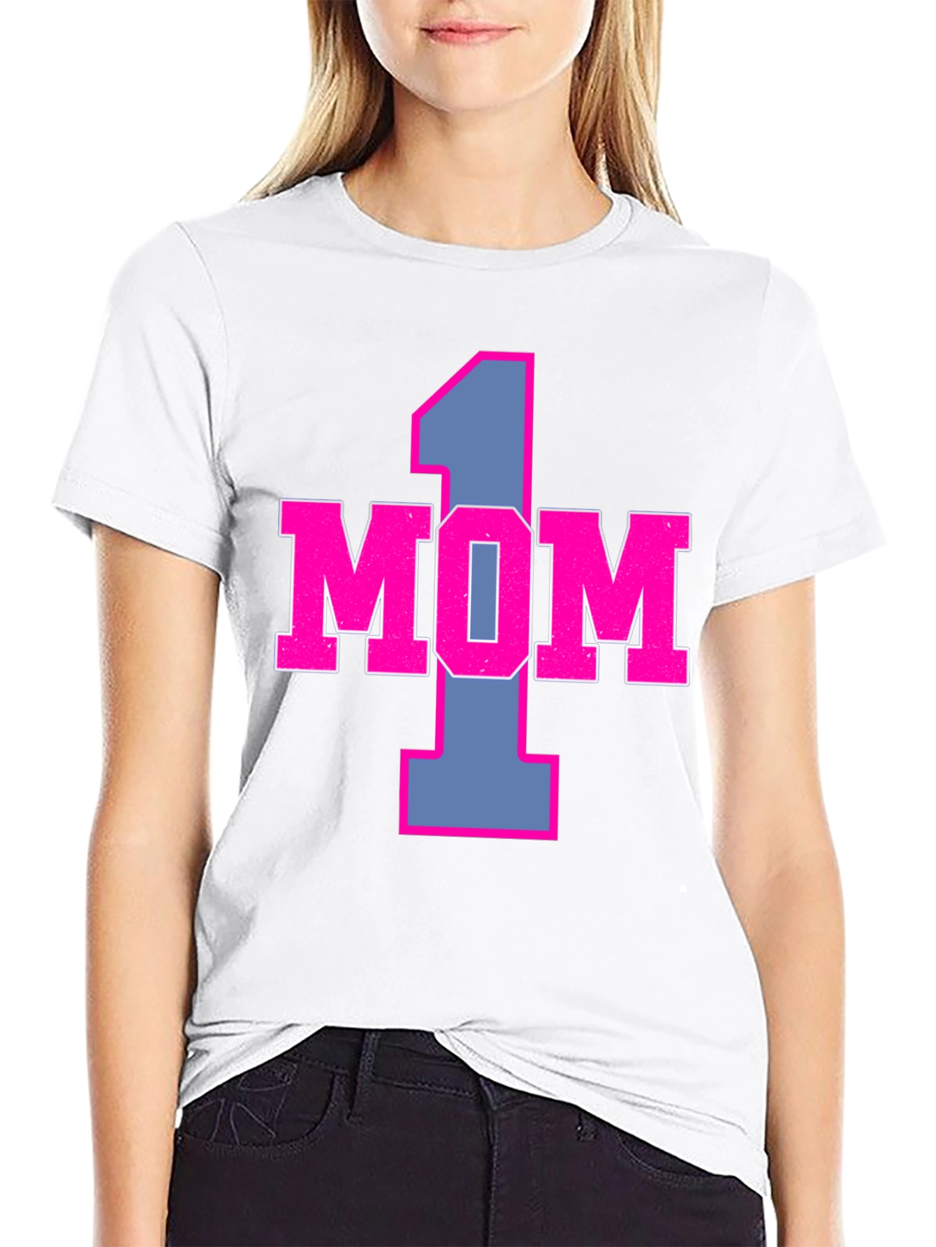 Number One Mom Graphic Tee - Black