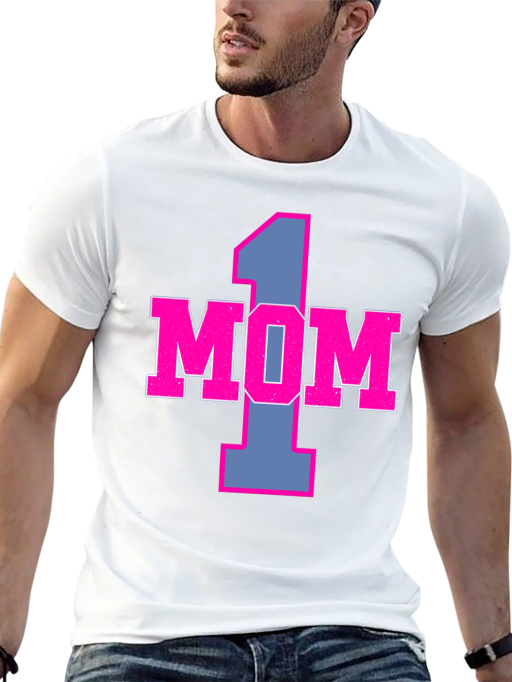 Number One Mom Graphic Tee - Black