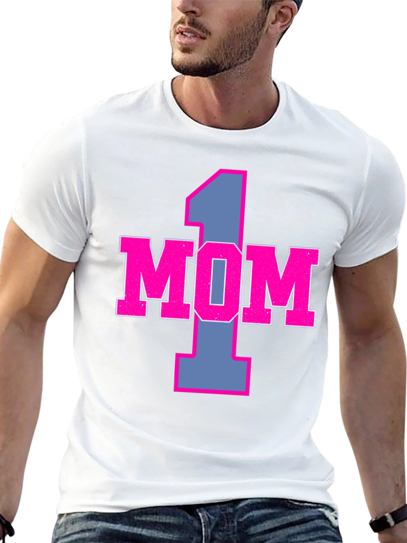 Number One Mom Graphic Tee - Black