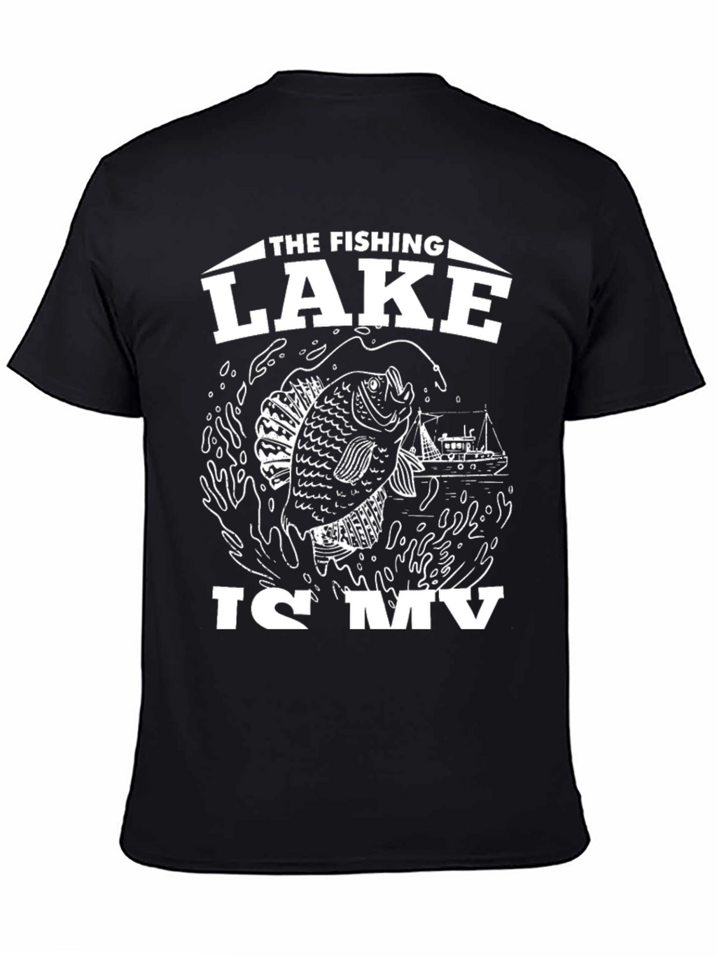 Fishing Lake Graphic Tee - Black