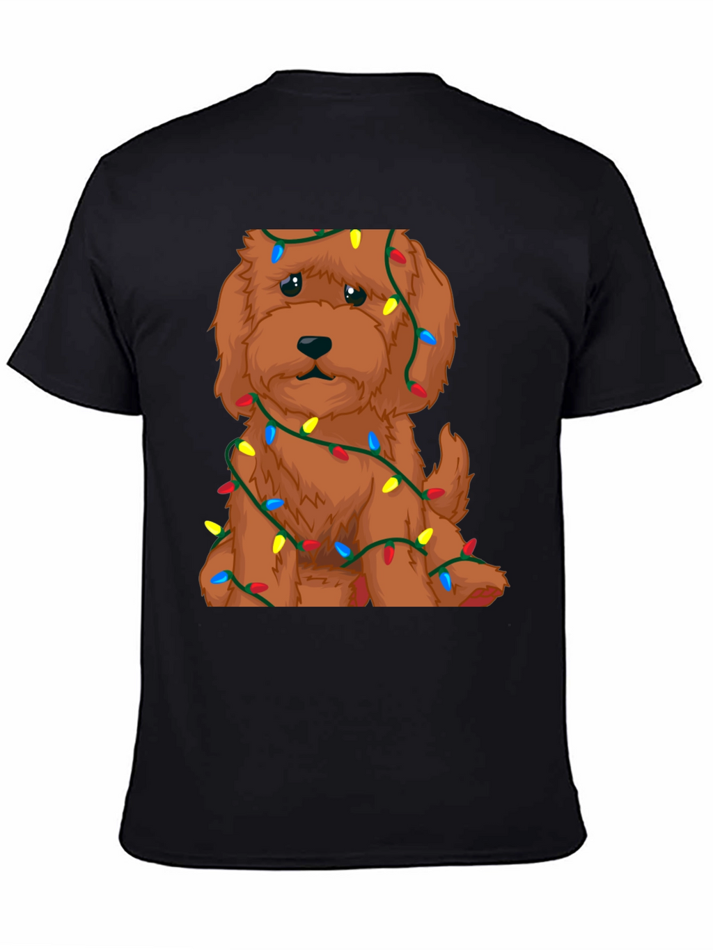 Cute Dog Christmas Lights Graphic T-Shirt