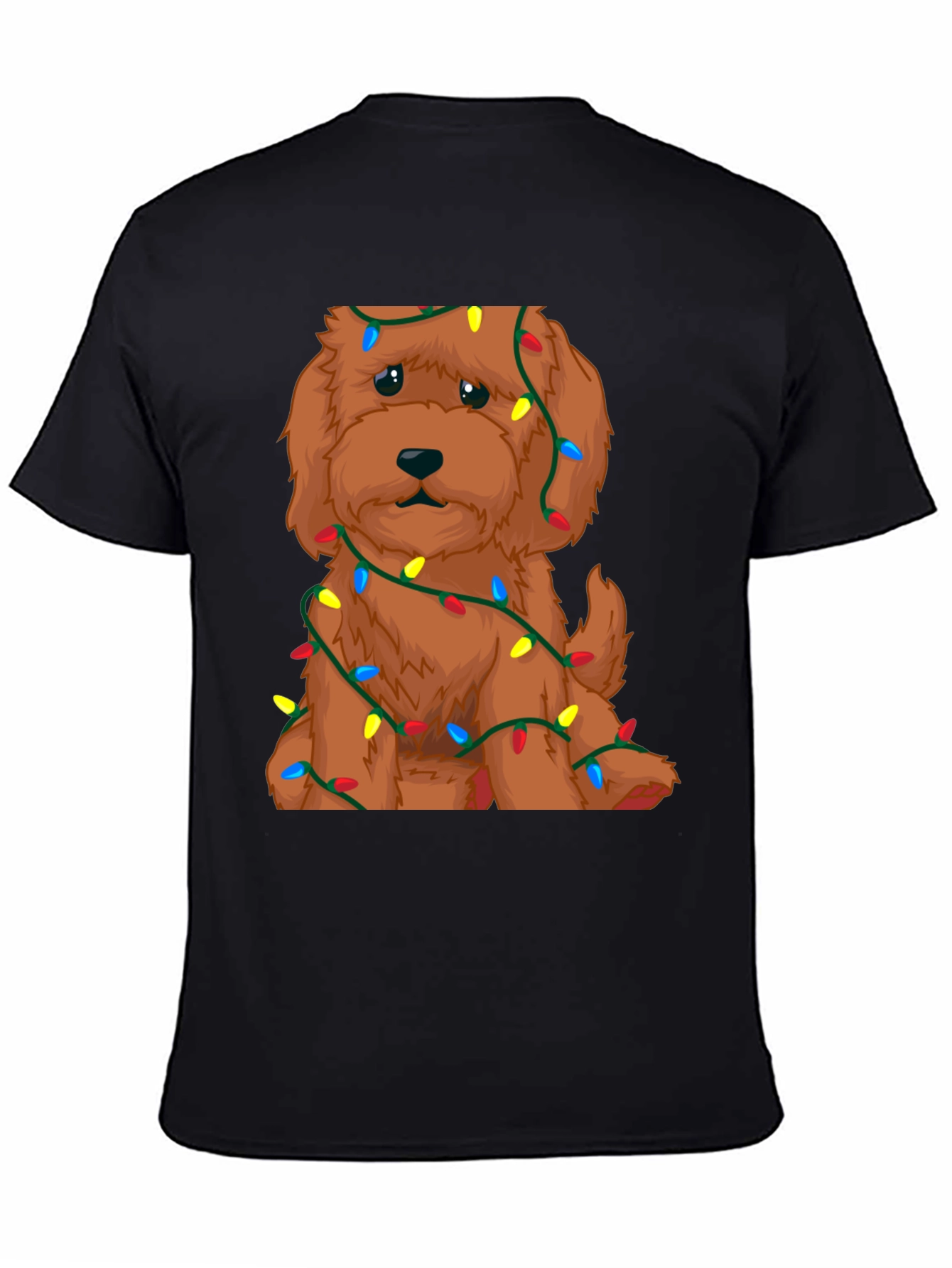 Cute Dog Christmas Lights Graphic T-Shirt
