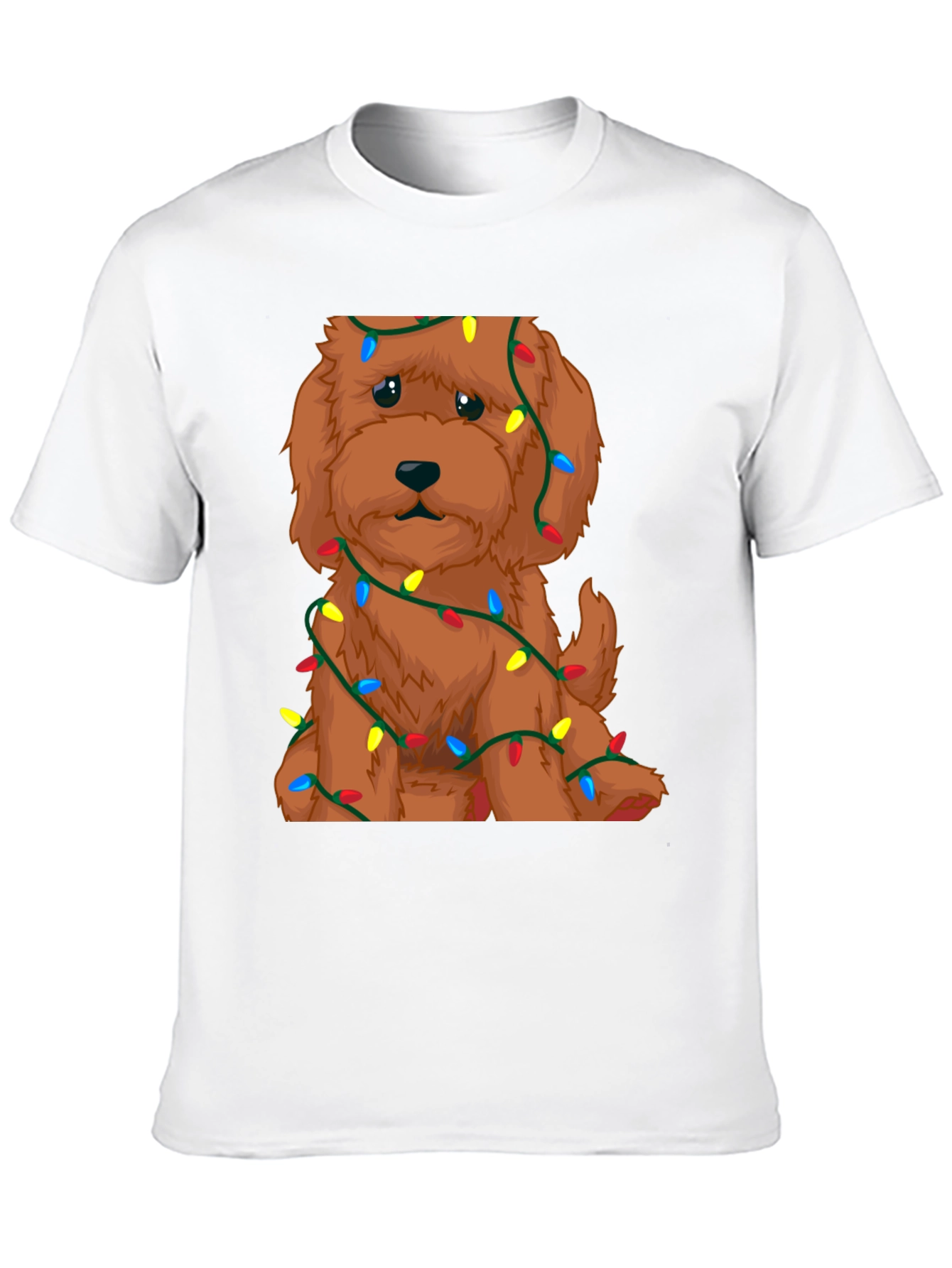 Cute Dog Christmas Lights Graphic T-Shirt