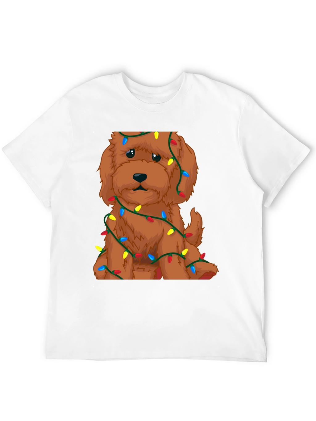 Cute Dog Christmas Lights Graphic T-Shirt