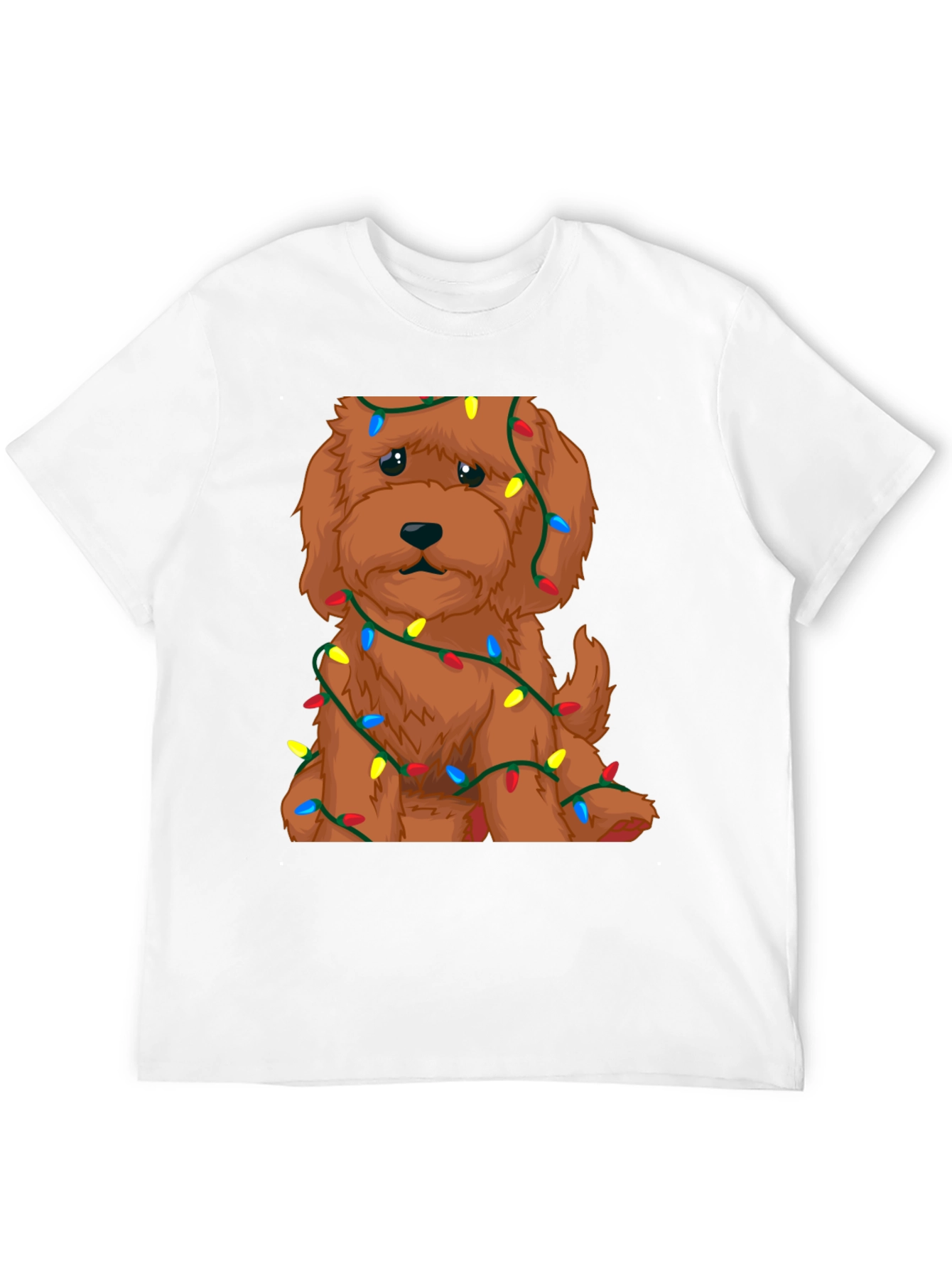 Cute Dog Christmas Lights Graphic T-Shirt