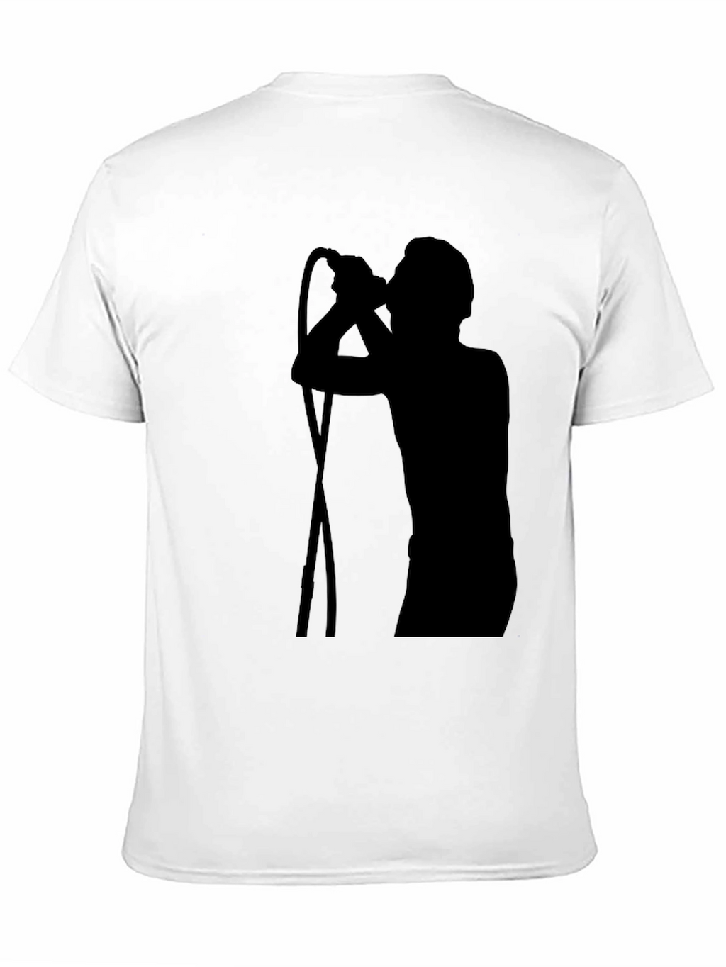 Black T-Shirt with Singer Silhouette Graphic