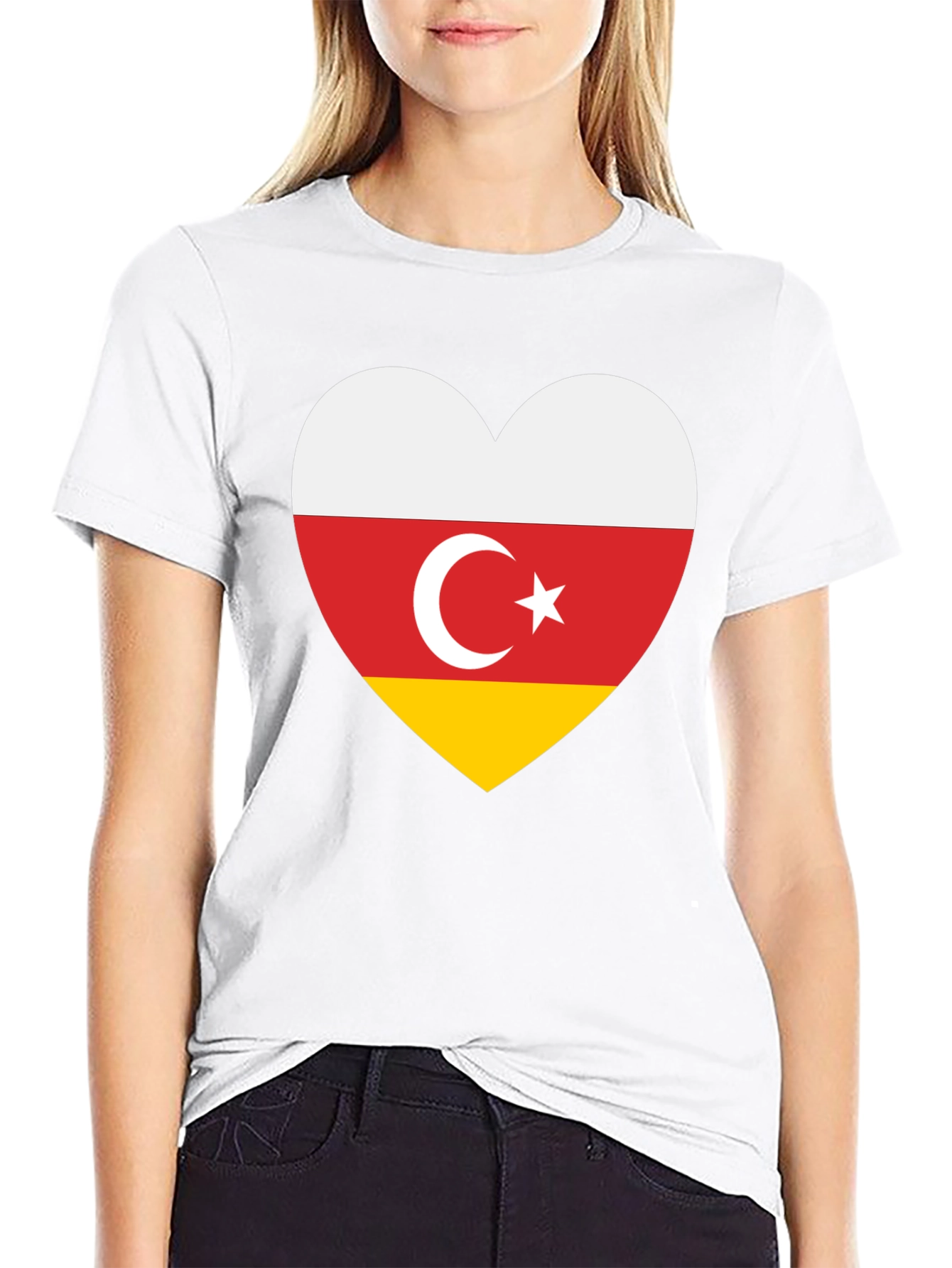 South Ossetia Flag Heart T-Shirt